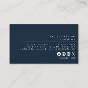 Carte De Visite Professionnel Moderne Simple Noir Minimaliste