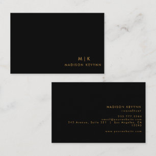 Carte De Visite Professionnel Moderne Simple Noir Minimaliste