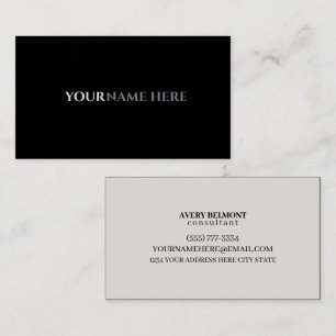 Carte De Visite Professionnel Moderne Simple Noir Minimaliste Entr