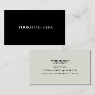 Carte De Visite Professionnel Moderne Simple Noir Minimaliste Entr