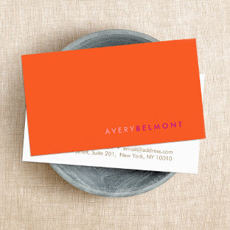 Carte De Visite Professionnel Moderne Simple OrangeMinimaliste