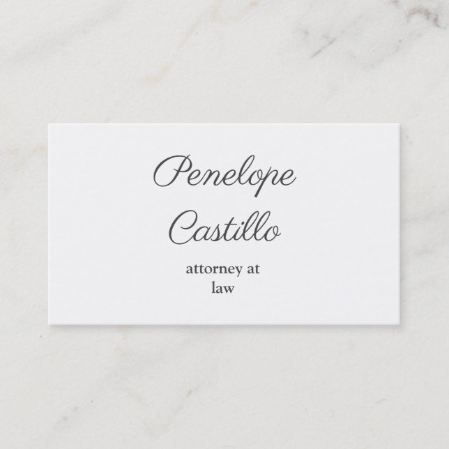 Carte De Visite Professionnel Moderne Simple Plain manuscrit (Devant)