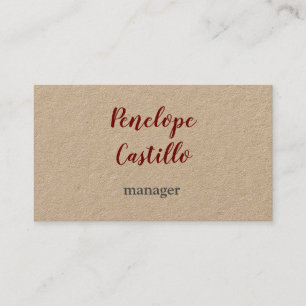 Carte De Visite Professionnel Moderne Simple Plain manuscrit