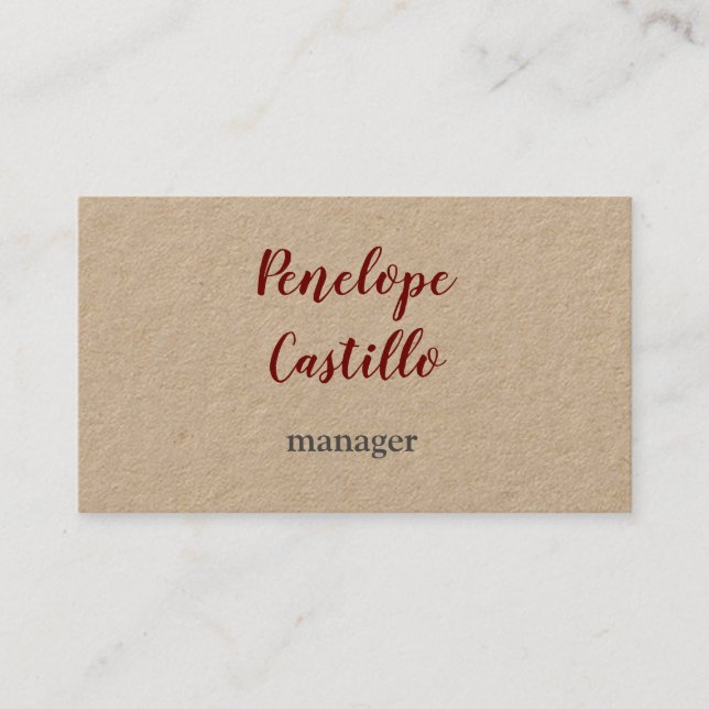 Carte De Visite Professionnel Moderne Simple Plain manuscrit (Devant)