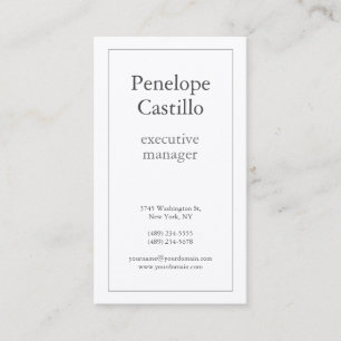 Carte De Visite Professionnel Moderne Simple Plain Premium Silk