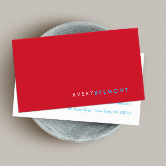 Carte De Visite Professionnel Moderne Simple Rouge Minimaliste