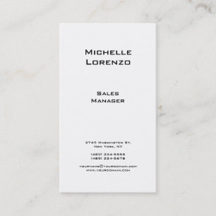 Carte De Visite Professionnel Moderne Simple Uni Noir & Blanc
