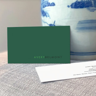 Carte De Visite Professionnel Moderne Simple Vert Minimaliste