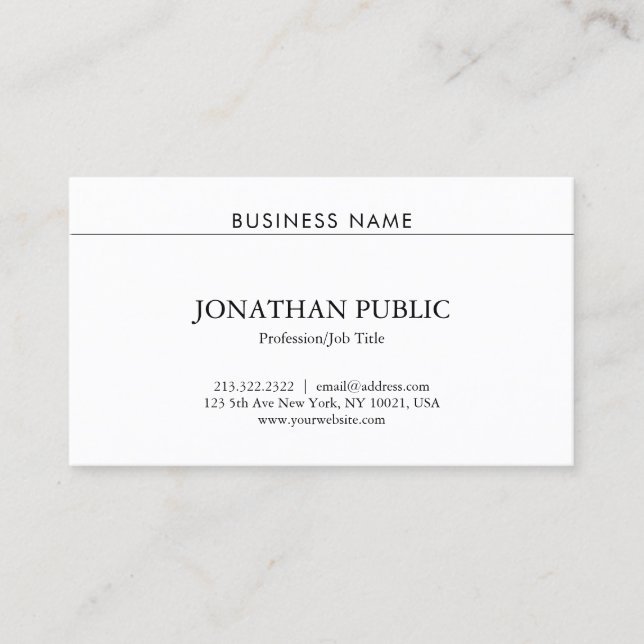 Carte De Visite Professionnel Moderne Tendance Élégant Simple (Devant)