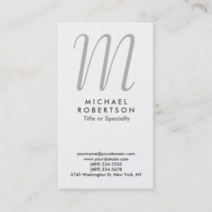 Carte de visite professionnel Monogram Pearl Grey