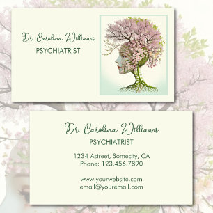 Carte De Visite Professionnel neurologique floral féminin cerveau 