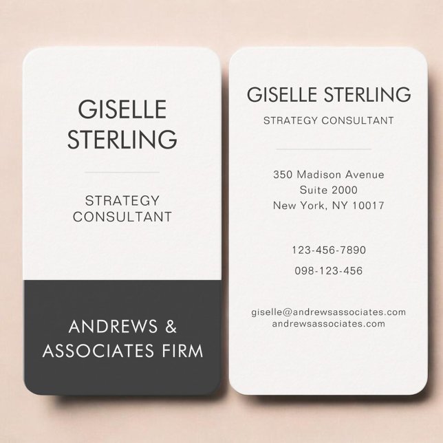 Carte De Visite Professionnel Noir Beige Neutre (Créateur téléchargé)