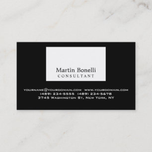 Carte de visite professionnel noir blanc