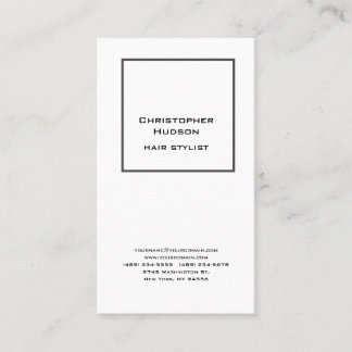 Carte De Visite Professionnel noir blanc simple coiffure simple