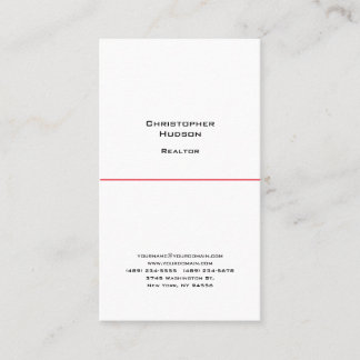 Carte De Visite Professionnel Noir Blanc Simple Immobilier simple