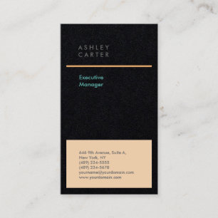 Carte De Visite Professionnel Noir Bleu Minimaliste Moderne