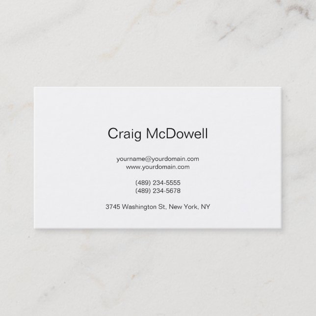 Carte de visite professionnel noir simple (Devant)