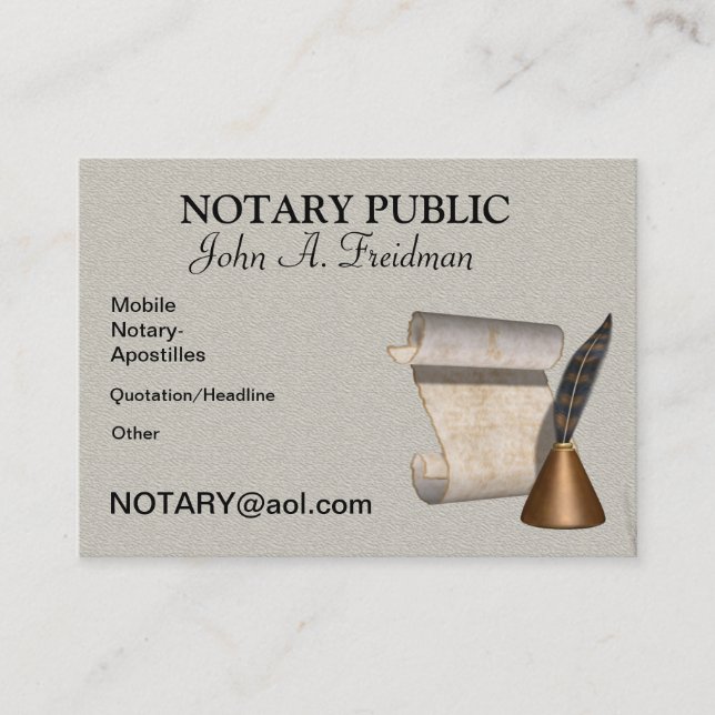 Carte de visite PROFESSIONNEL NOTAIRE PUBLIC (Devant)
