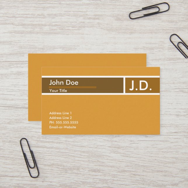 Carte De Visite professionnel orange (Devant/Arrière en situation)