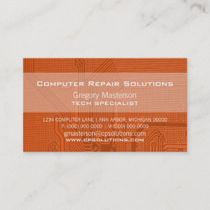 Carte de visite professionnel orange de circuit