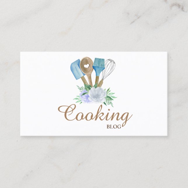 Carte De Visite Professionnel, Outils de pâtisserie, Fleur, Cuisin (Devant)