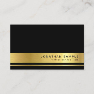 Carte De Visite Professionnel personnalisé Elegant Black Gold