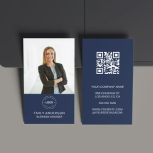 Carte de visite professionnel photo QR minime