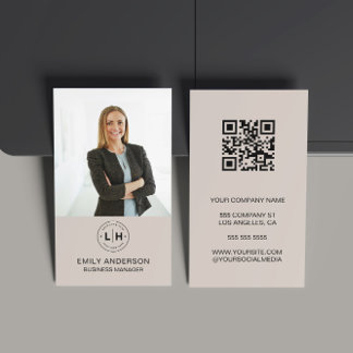 Carte de visite professionnel photo QR minime