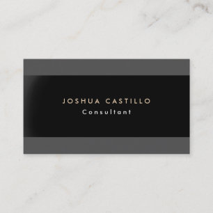 Carte De Visite Professionnel Plain Elegant Gris Noir moderne