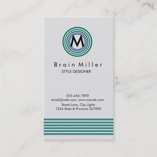 Carte De Visite Professionnel Plain Élégant Moderne Simple (Devant)
