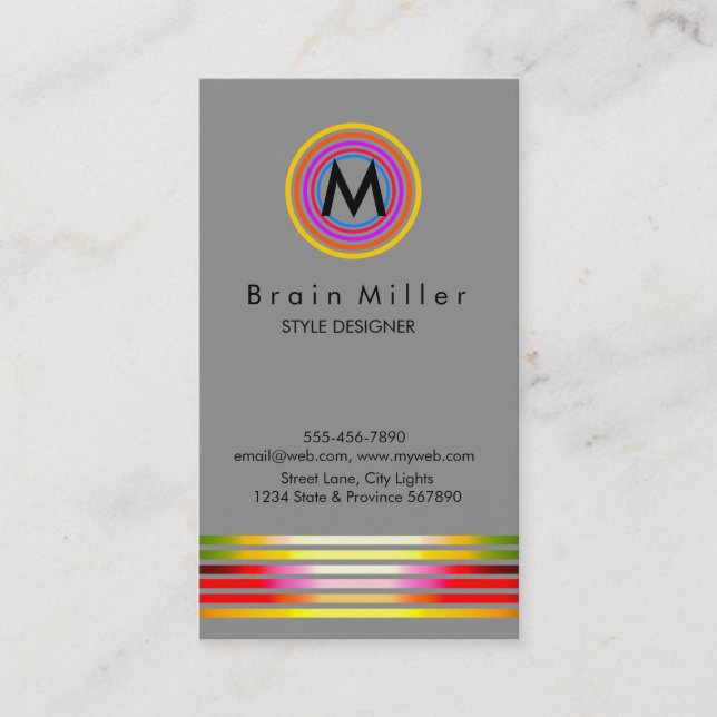 Carte De Visite Professionnel Plain Élégant Moderne Simple (Devant)