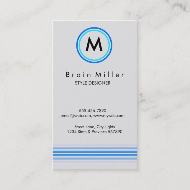 Carte De Visite Professionnel Plain Élégant Moderne Simple (Devant)