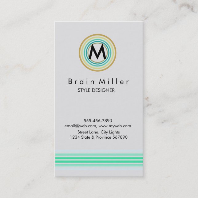 Carte De Visite Professionnel Plain Élégant Moderne Simple (Devant)