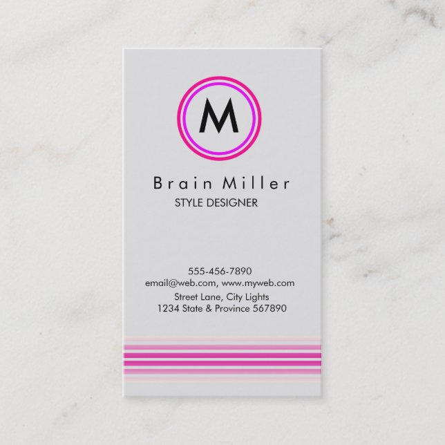 Carte De Visite Professionnel Plain Élégant Moderne Simple (Devant)