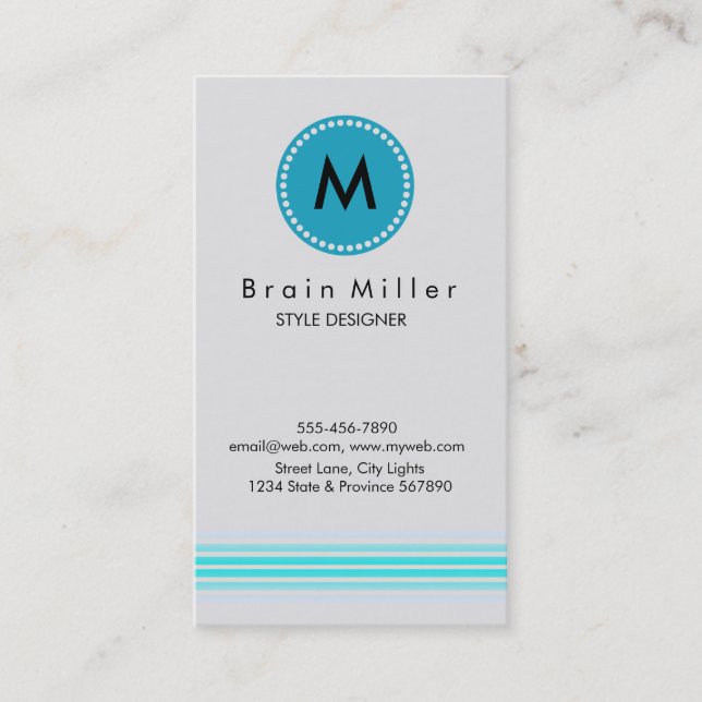 Carte De Visite Professionnel Plain Élégant Moderne Simple (Devant)