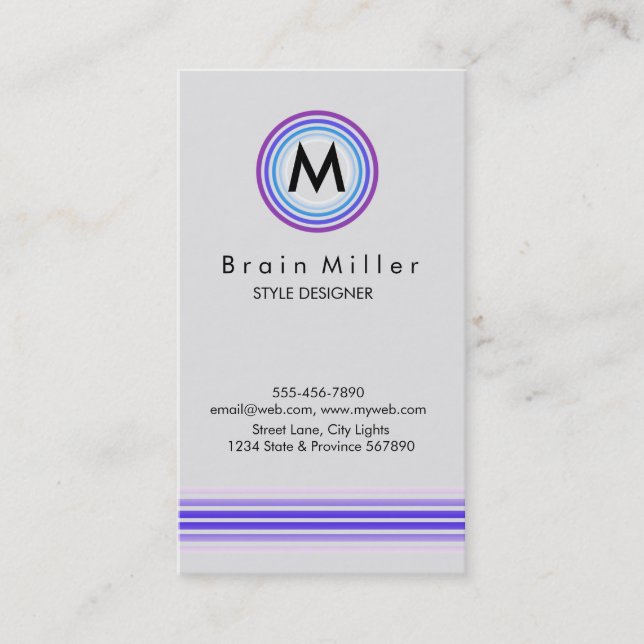 Carte De Visite Professionnel Plain Élégant Moderne Simple (Devant)