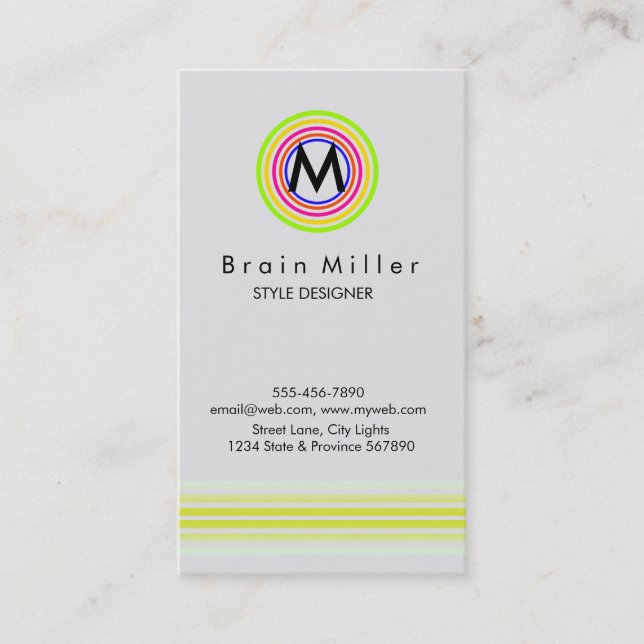 Carte De Visite Professionnel Plain Élégant Moderne Simple (Devant)