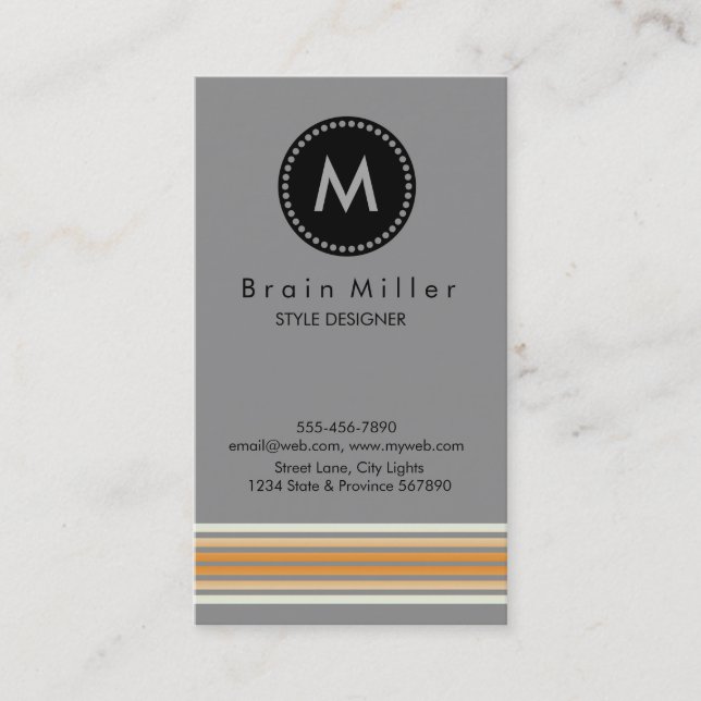 Carte De Visite Professionnel Plain Élégant Moderne Simple (Devant)