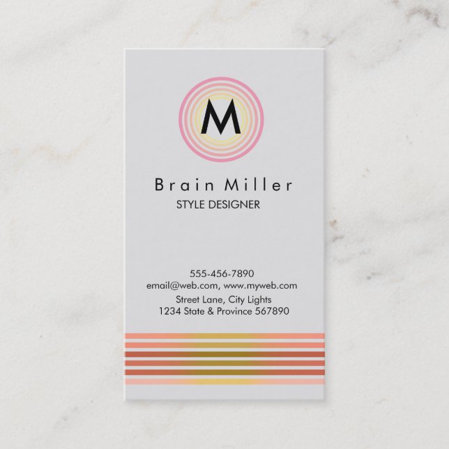 Carte De Visite Professionnel Plain Élégant Moderne Simple (Devant)