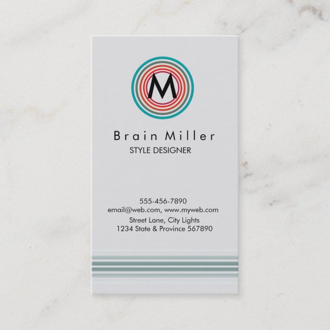 Carte De Visite Professionnel Plain Élégant Moderne Simple (Devant)