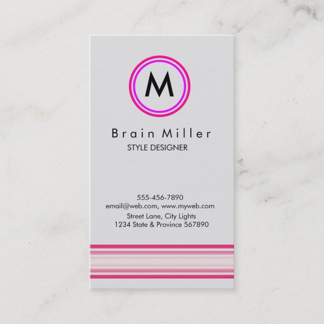 Carte De Visite Professionnel Plain Élégant Moderne Simple (Devant)