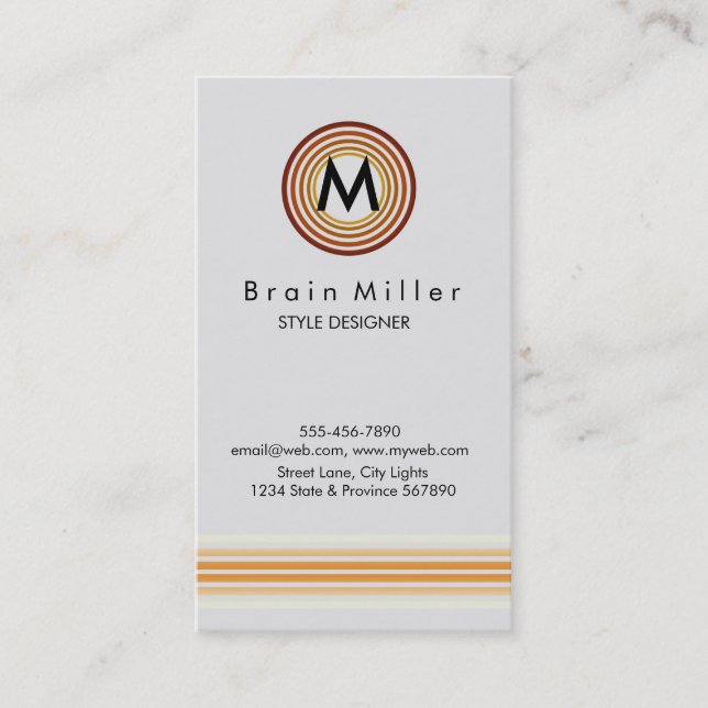 Carte De Visite Professionnel Plain Élégant Moderne Simple (Devant)