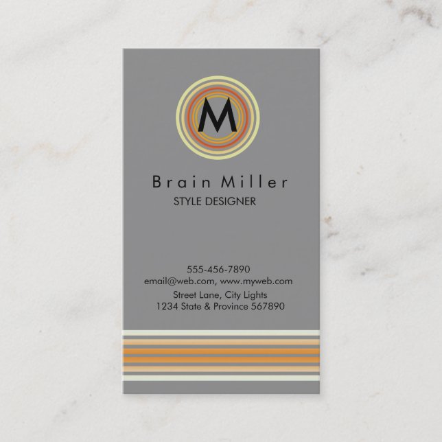 Carte De Visite Professionnel Plain Élégant Moderne Simple (Devant)