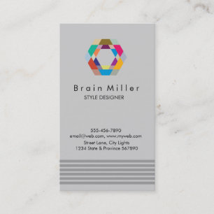 Carte De Visite Professionnel Plain Élégant Moderne Simple Hexagon