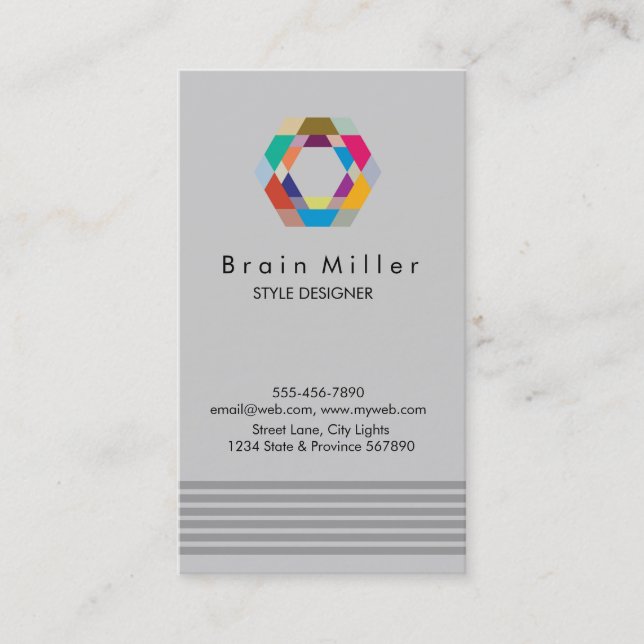 Carte De Visite Professionnel Plain Élégant Moderne Simple Hexagon (Devant)