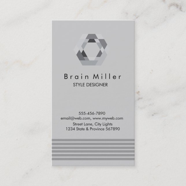 Carte De Visite Professionnel Plain Élégant Moderne Simple Hexagon (Devant)