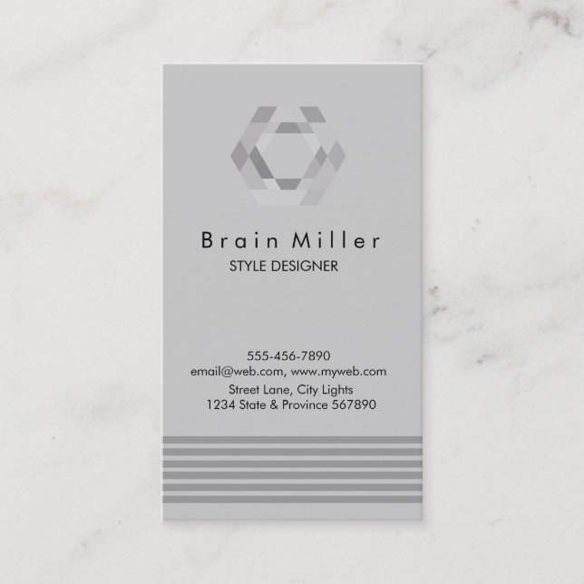 Carte De Visite Professionnel Plain Élégant Moderne Simple Hexagon (Devant)