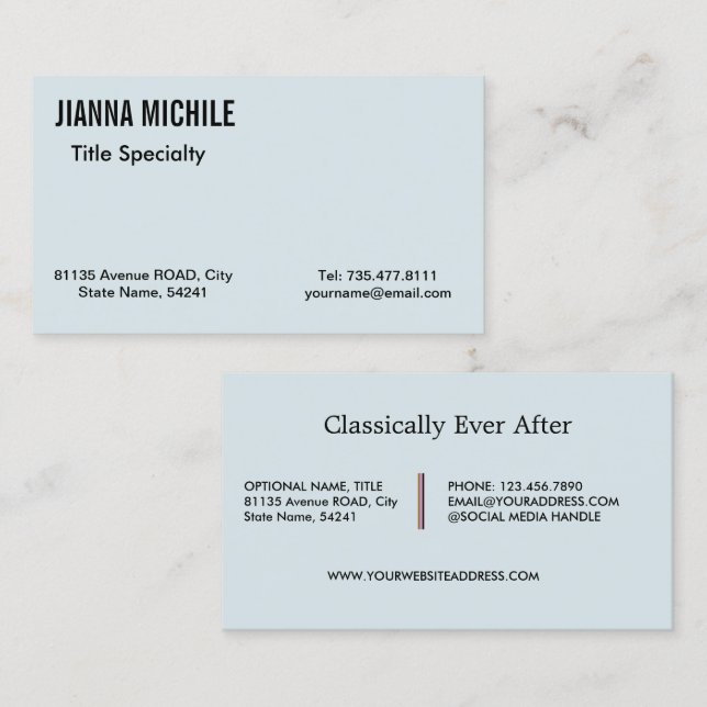 Carte De Visite Professionnel pour les petites entreprises et la m (Devant / Derrière)