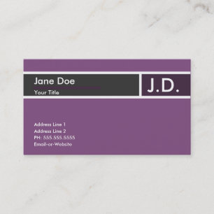 Carte De Visite professionnel pourpre :