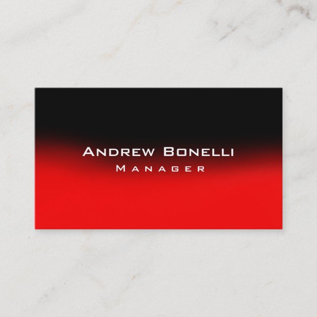 Carte de visite professionnel Red Black Elegant (Devant)